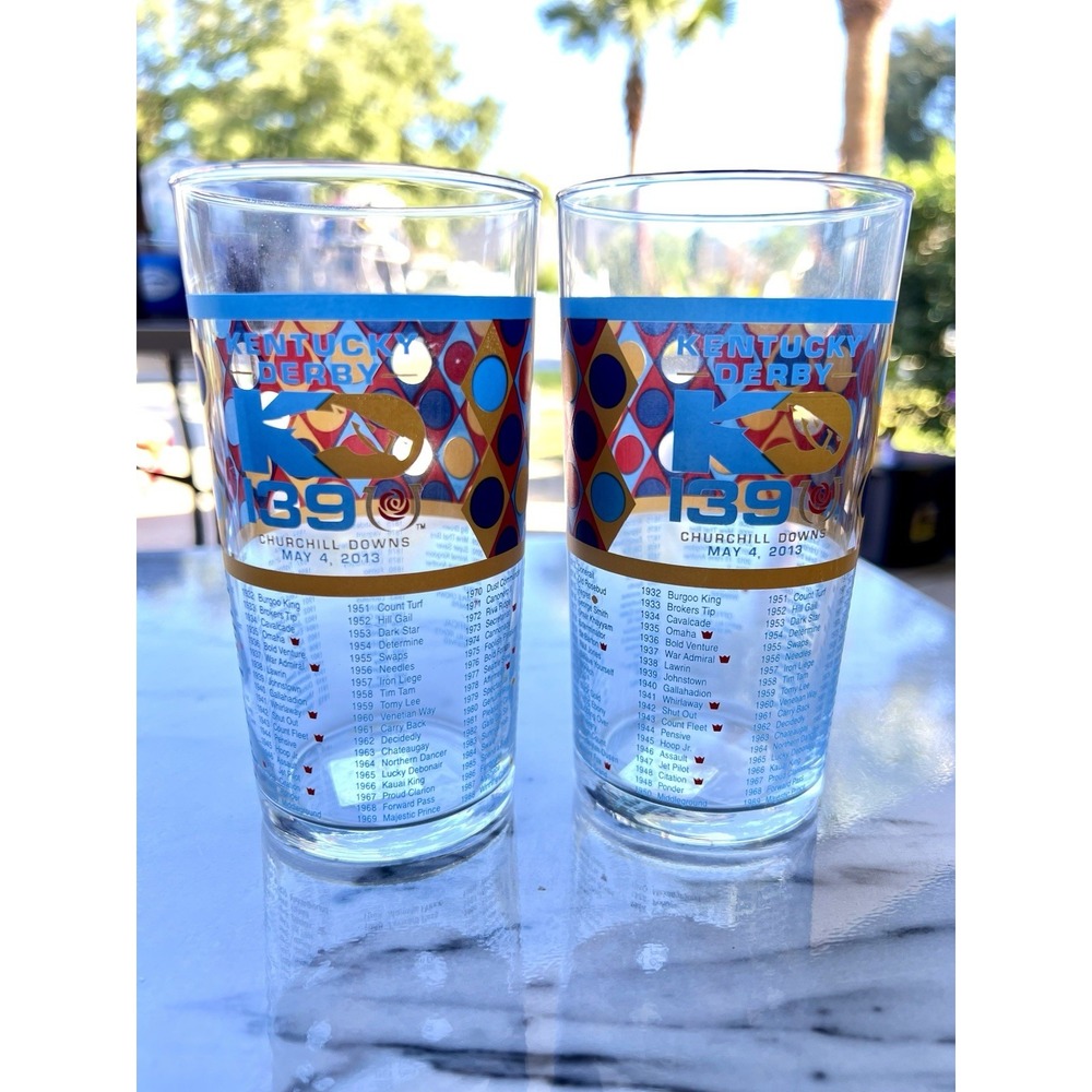 Lot Of 2 KENTUCKY DERBY 139 GLASS - MAY 4, 2013 - CHURCHILL DOWNS